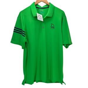 adidas Polo Shirt Mens XL Green ClimaCool TIBURON NAPLES Logo NEW